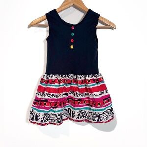 DVF Diane Von Furstenberg Kids Vintage 1980s Sleeveless Colorful Button Dress 6